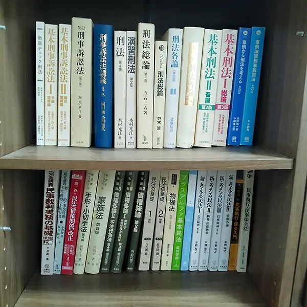 本棚の一部です。すぐに検索できるよう、カテゴリーごとに分けて収納していました。